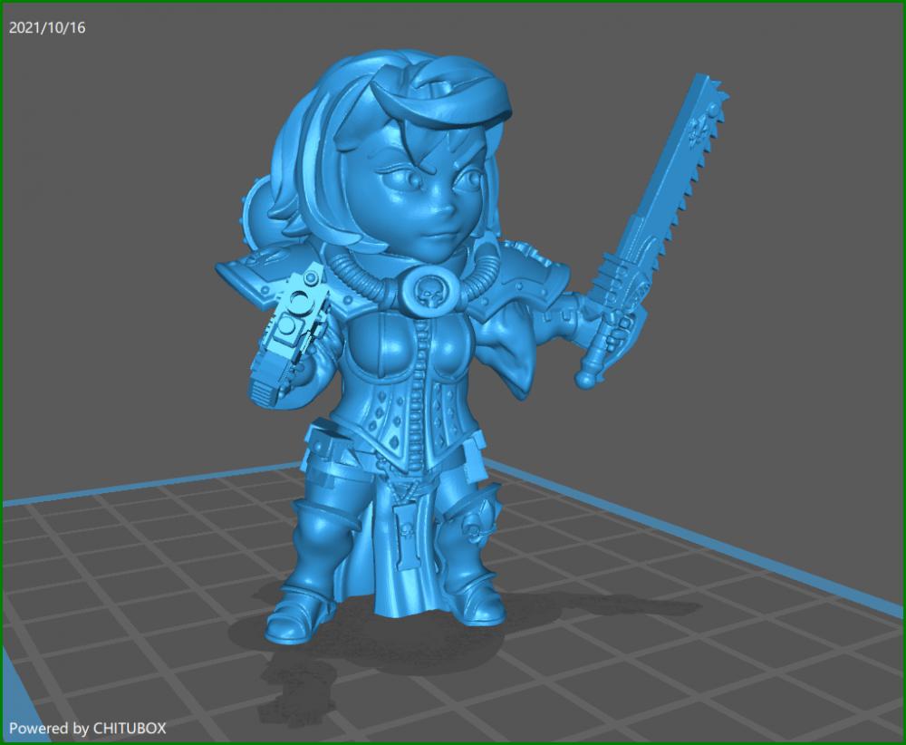 Q版戰(zhàn)斗修女3D打印模型