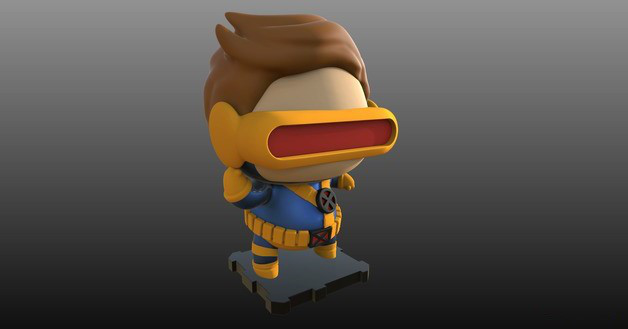 X戰(zhàn)警 鐳射眼 Q版3D打印模型