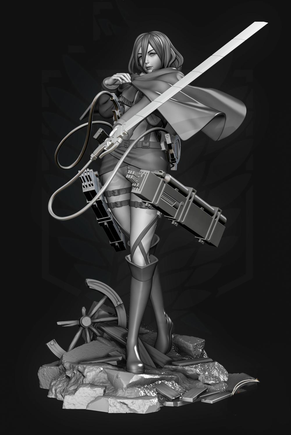 進(jìn)擊的巨人 三笠阿克曼 戰(zhàn)斗版3D打印模型