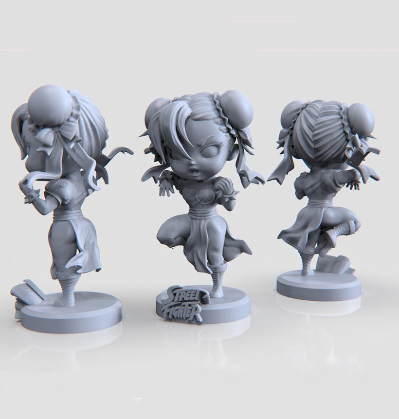 春麗 Q版3D打印模型