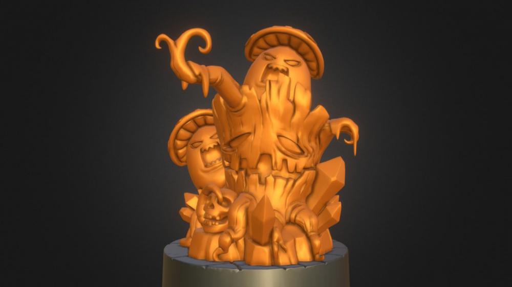 樹(shù)樁上的蘑菇精3D打印模型