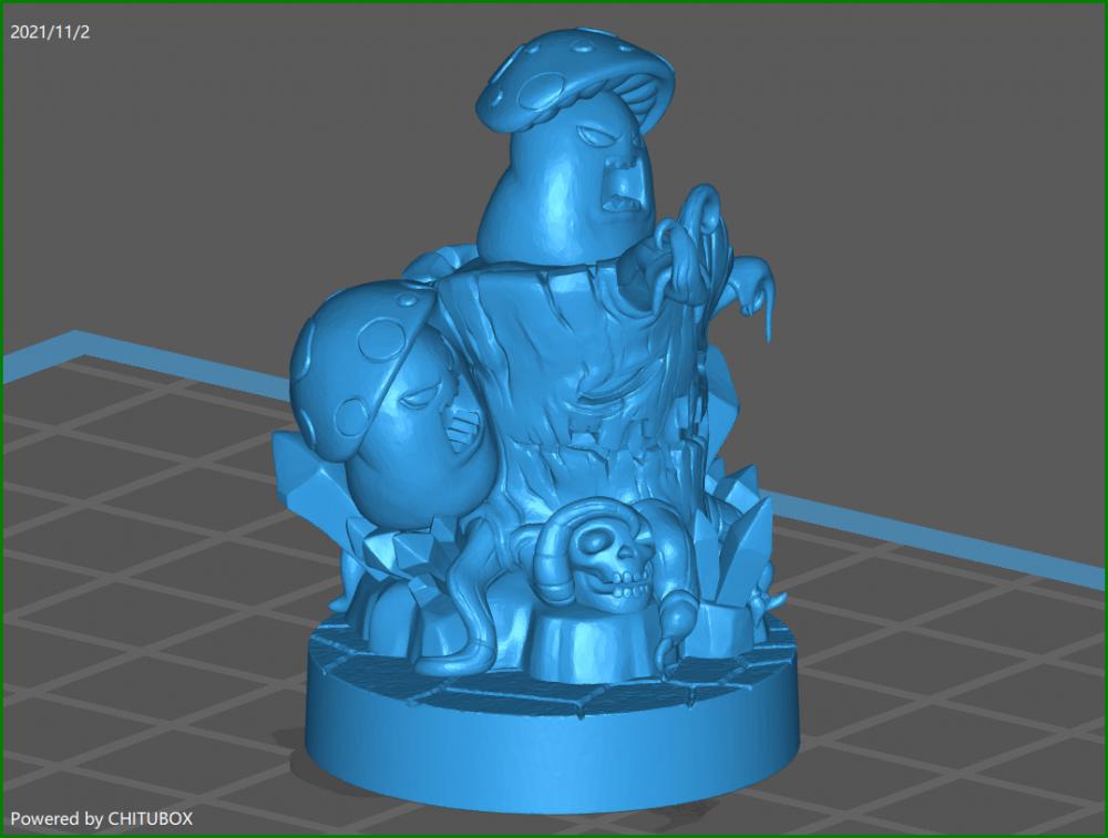 樹(shù)樁上的蘑菇精3D打印模型