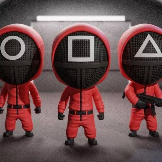 魷魚游戲 守衛(wèi)士兵 Q版3D打印模型