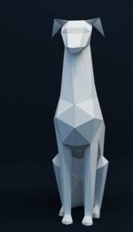 多邊形狗3D打印模型