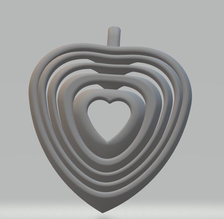 可旋轉(zhuǎn)的心形掛件3D打印模型