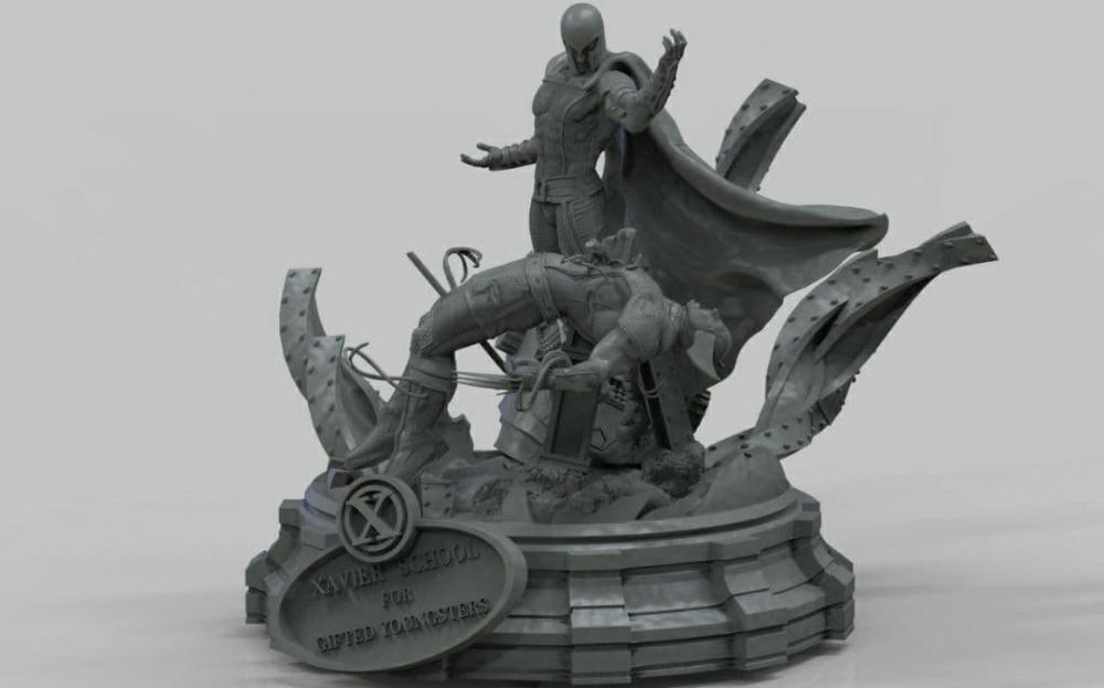 漫威 萬磁王 vs 金剛狼3D打印模型