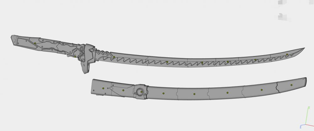 守望先鋒-源氏的刀3D打印模型