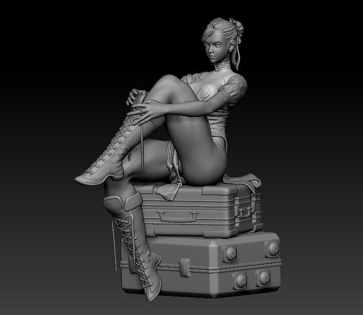 春麗精細(xì)手辦模型3D打印已拆件3D打印模型