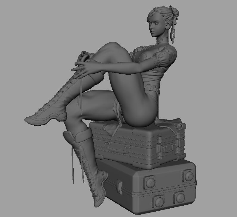 春麗精細(xì)手辦模型3D打印已拆件3D打印模型