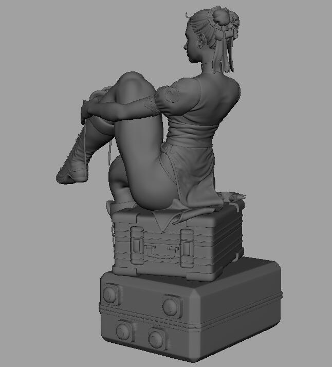 春麗精細(xì)手辦模型3D打印已拆件3D打印模型