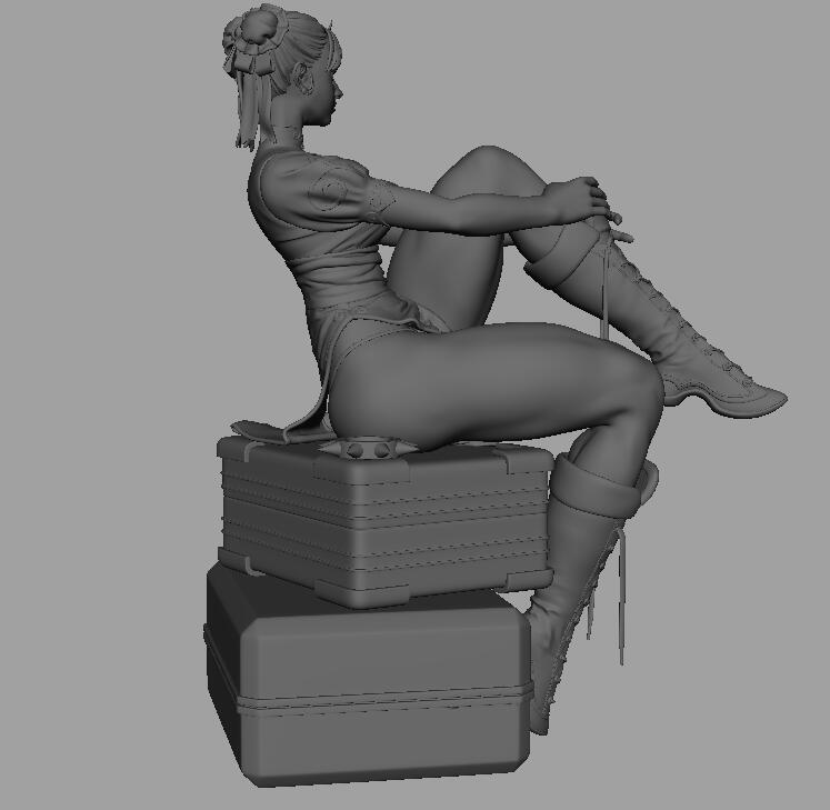 春麗精細(xì)手辦模型3D打印已拆件3D打印模型