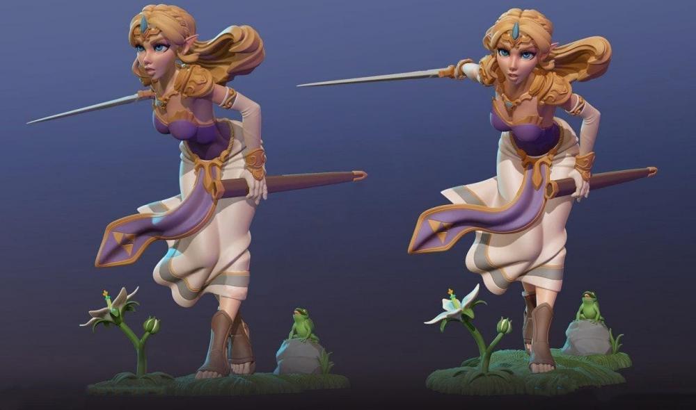 塞爾達(dá)公主 戰(zhàn)斗版3D打印模型