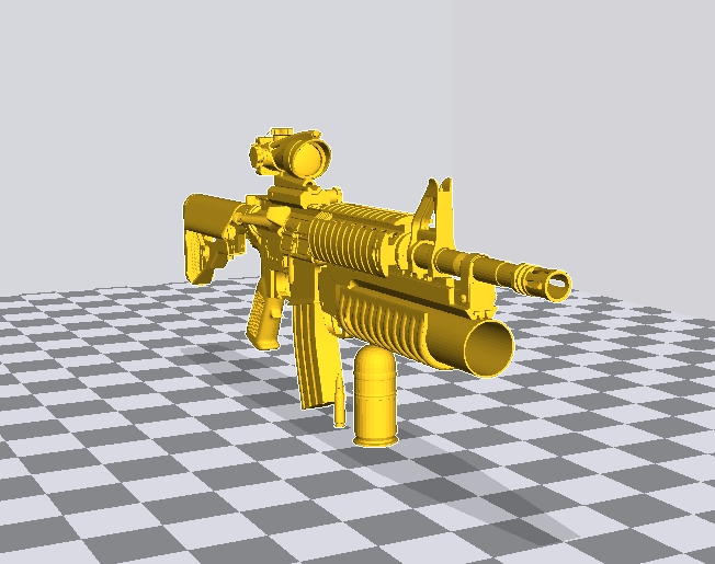 M4A1突擊步槍+榴彈發(fā)射器3D打印模型