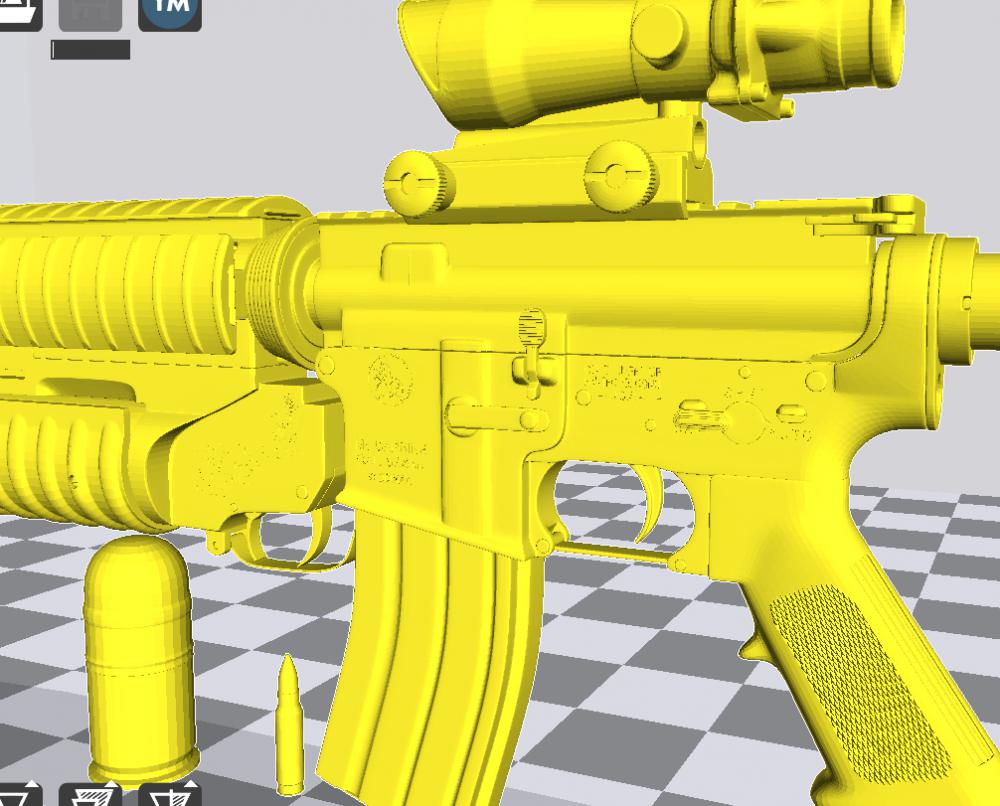 M4A1突擊步槍+榴彈發(fā)射器3D打印模型