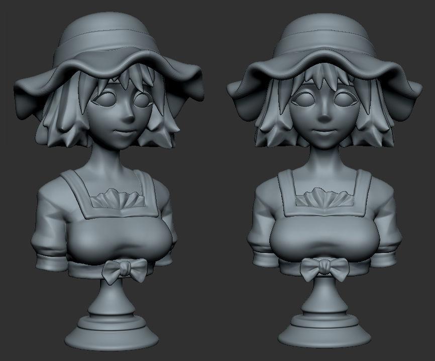 命運石之門 椎名真由理 胸雕3D打印模型