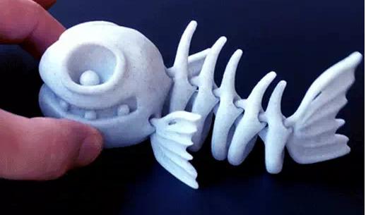 可以活動的小魚3D打印模型