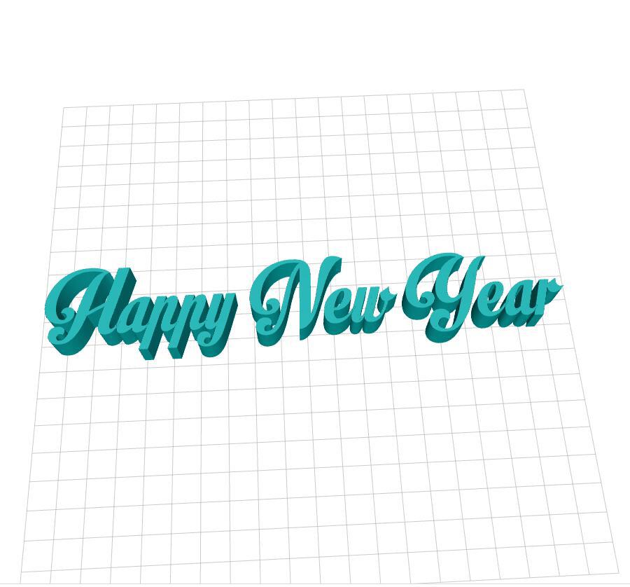 新年快樂(lè)3D打印字HappyNewYear3D打印模型