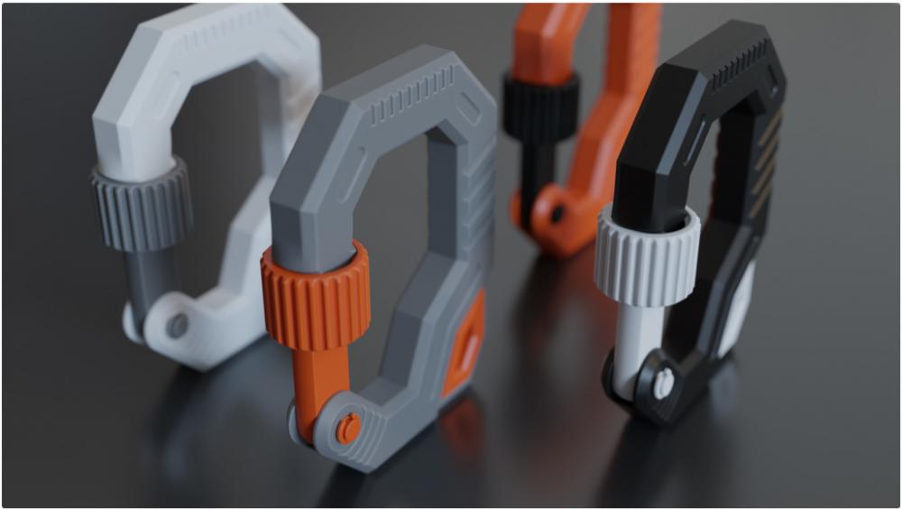 螺旋鎖鉤環(huán)3D打印模型