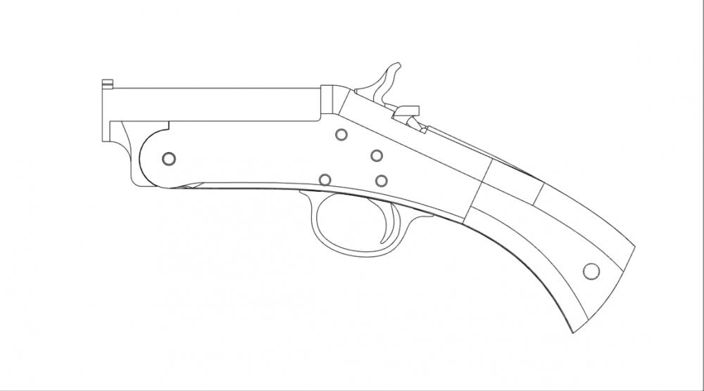 TB-12單發(fā)槍（無(wú)發(fā)射）3D打印模型