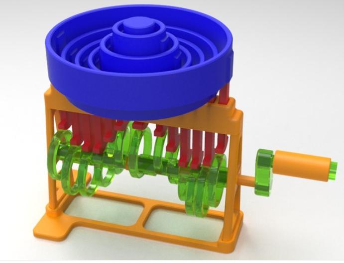 正弦波紋玩具手搖3D打印模型