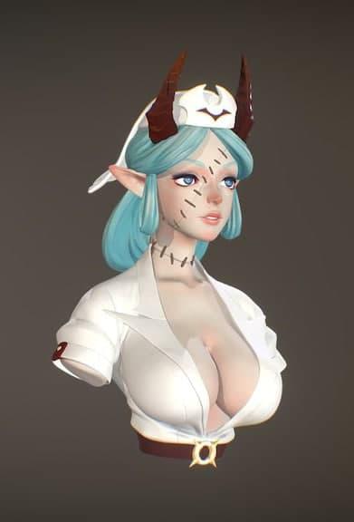 伊莎貝爾 胸雕3D打印模型