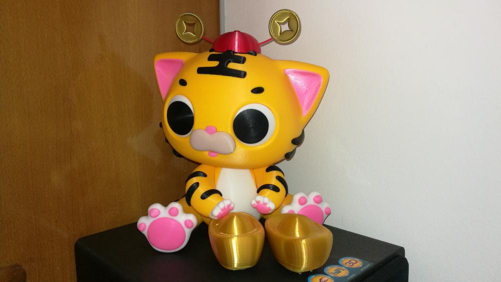  招財(cái)虎3D打印模型