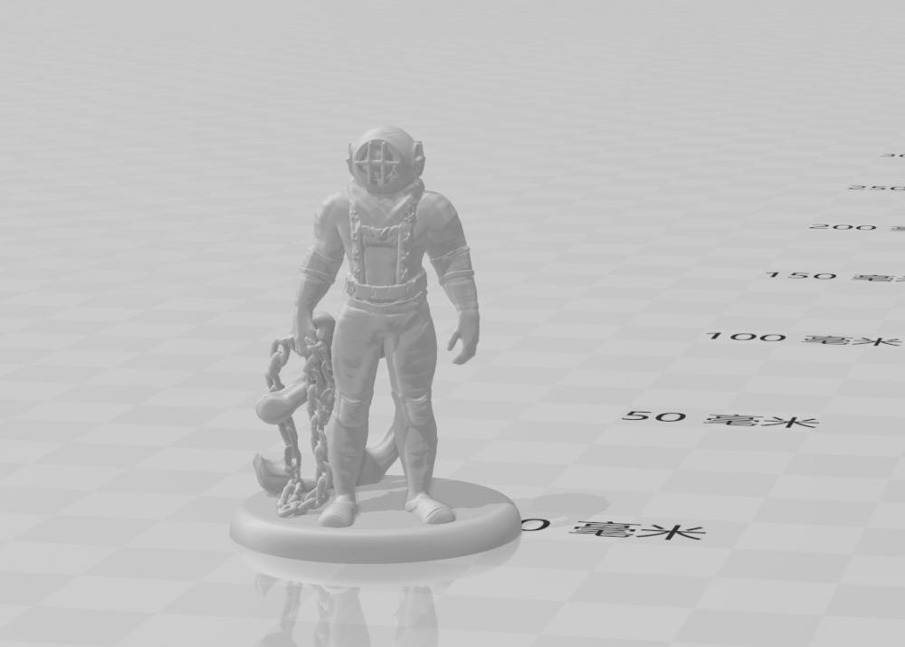 潛水員3D打印模型