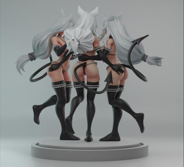 地獄把妹王 刻耳柏洛斯(制服/比基尼)3D打印模型