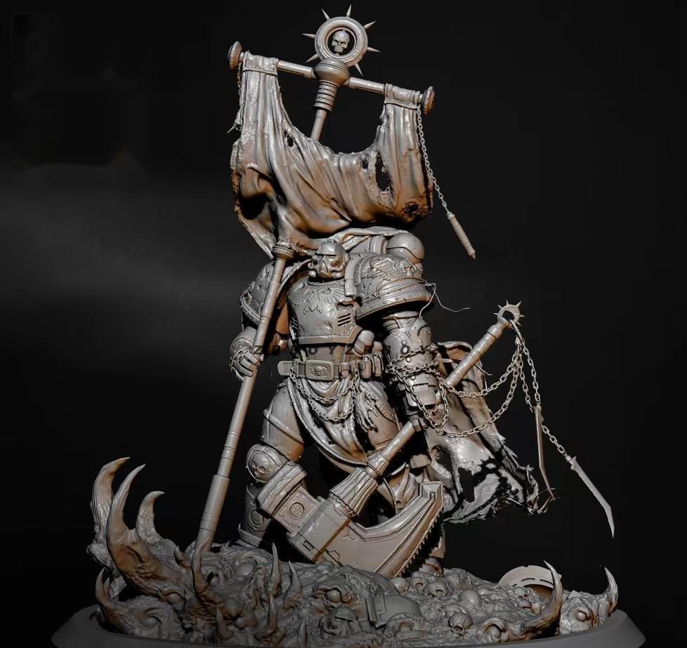 【戰(zhàn)錘40K】星際戰(zhàn)士旗手3D打印模型