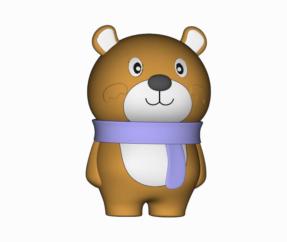 可愛(ài)的卡通小熊3D打印模型