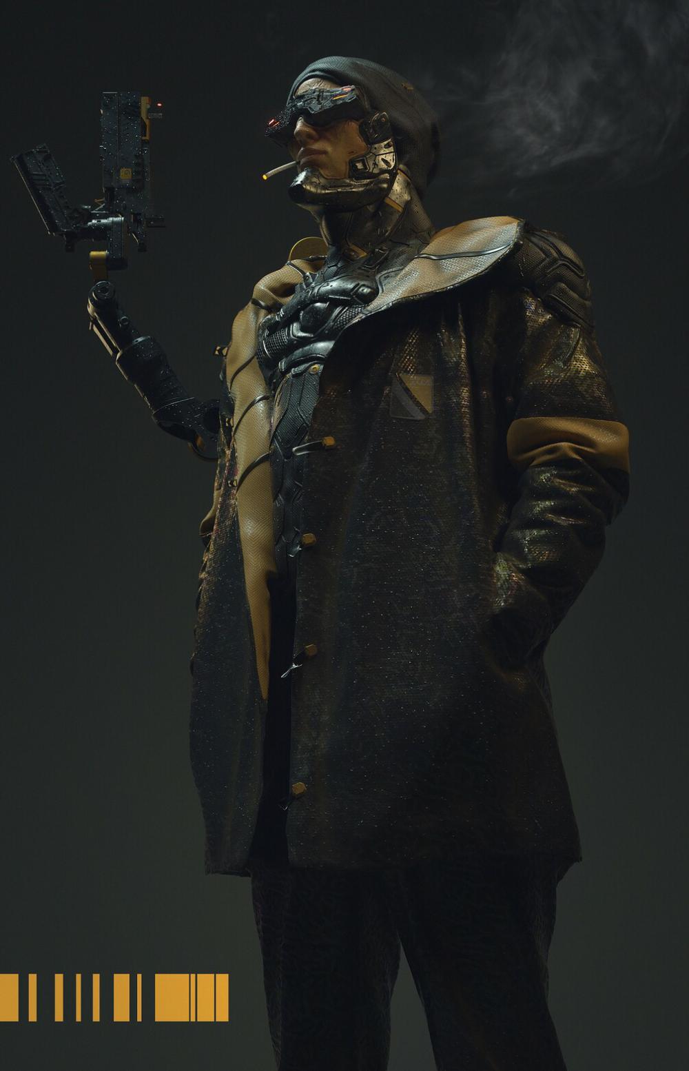 賽博朋克人物模型3D打印模型