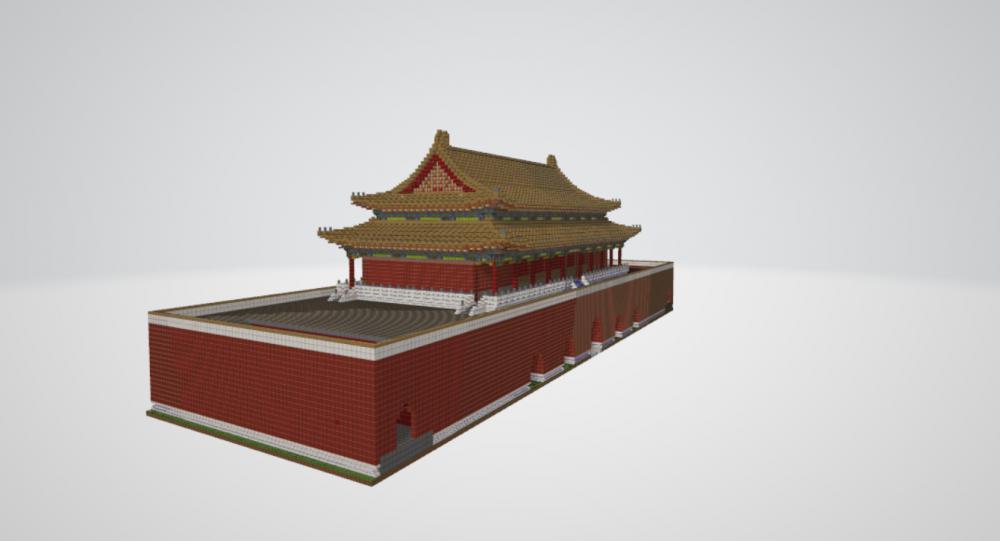 我的世界-承天門古建筑3D打印模型