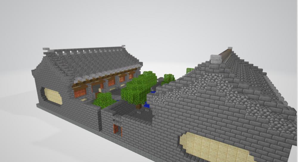 我的世界古風(fēng)人家小庭院3D打印模型