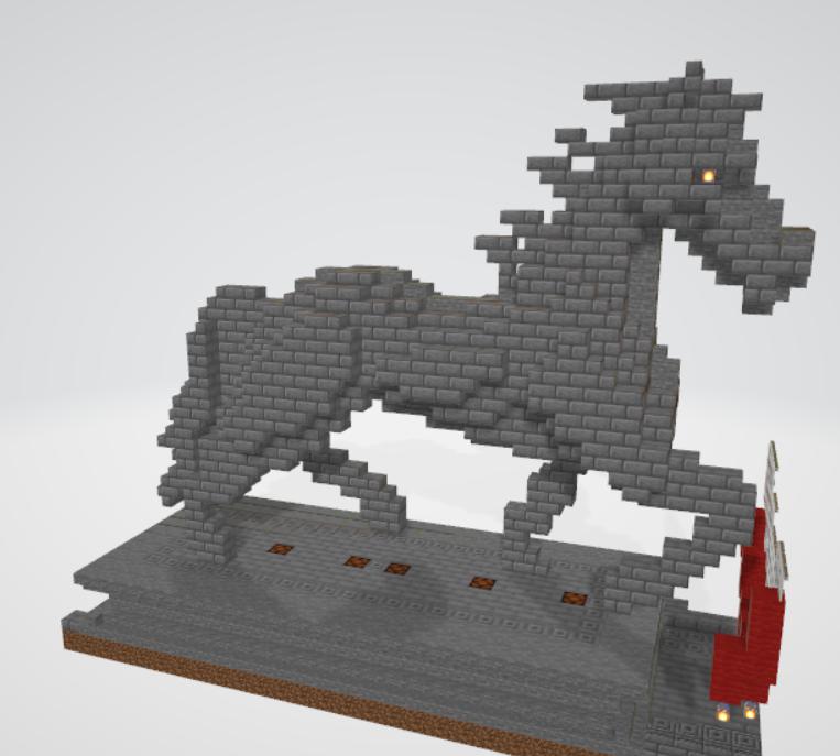 我的世界馬到成功雕塑3D打印模型