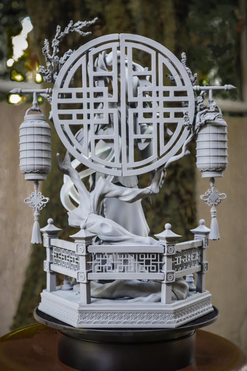 冬梅 中國(guó)古風(fēng)舞娘3D打印模型