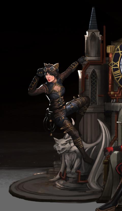 貓女 站立攀巖3D打印模型