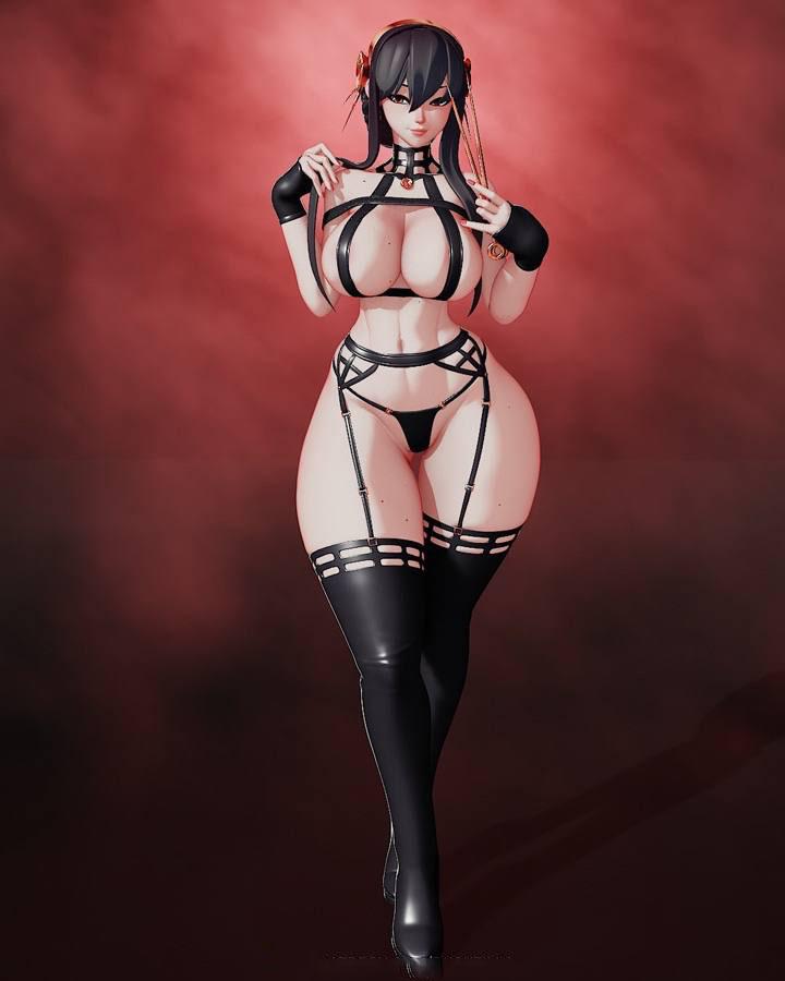 約爾 性感吊帶裝3D打印模型