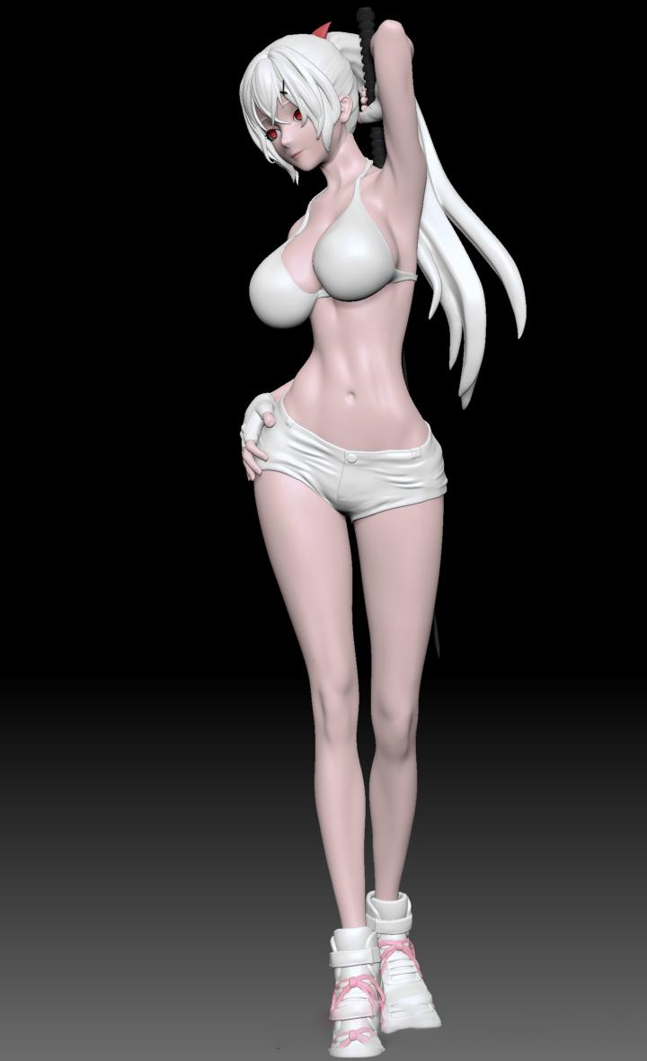 馬尾女孩3D打印模型