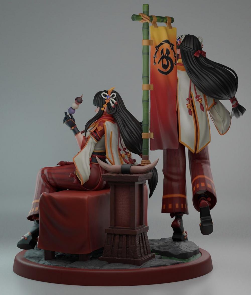 怪物獵人 火芽和水藝3D打印模型