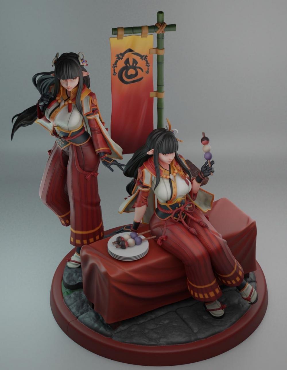 怪物獵人 火芽和水藝3D打印模型