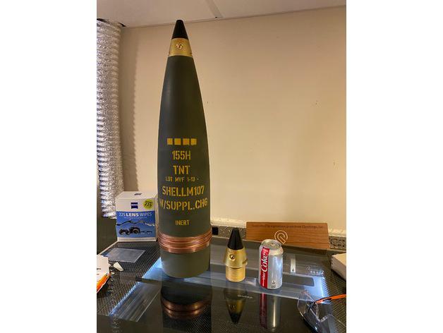 155mm M107榴彈炮炮彈模型3D打印模型