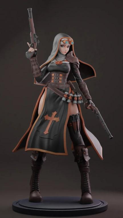 持槍修女3D打印模型