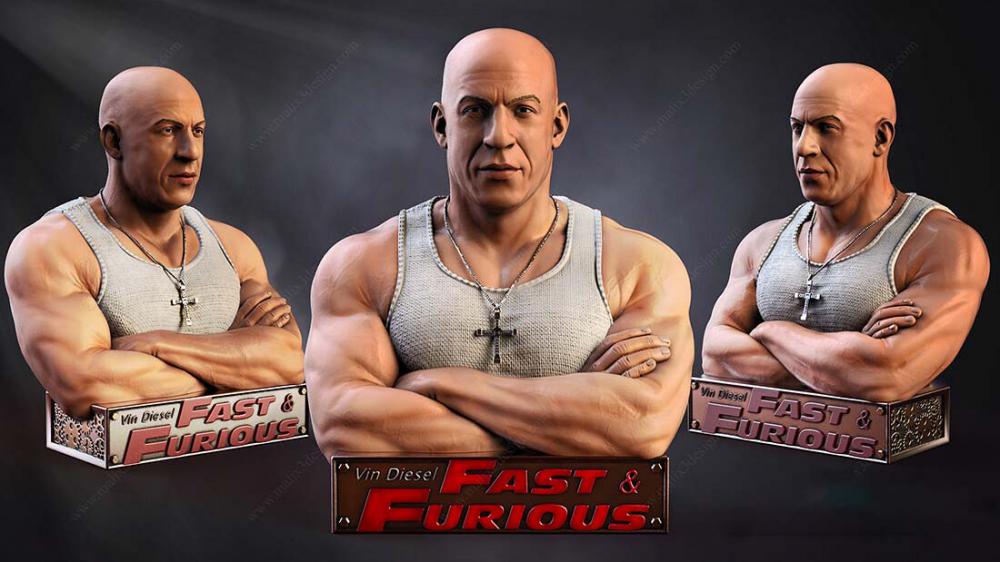 范迪塞爾胸雕3D打印模型