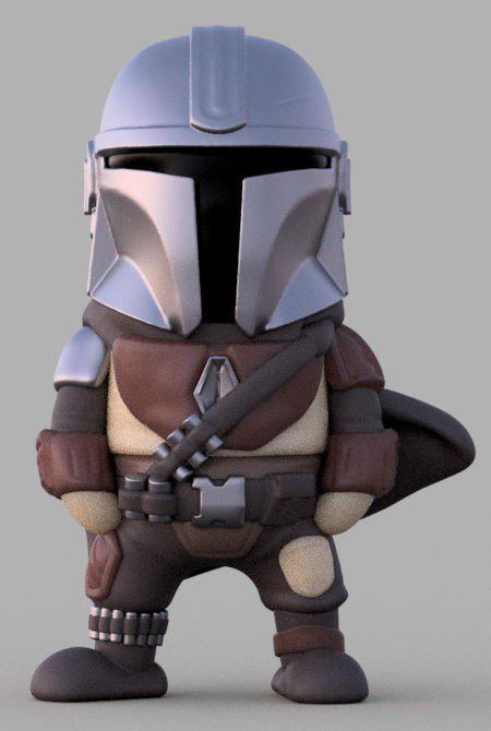 曼達(dá)洛人Q版3D打印模型