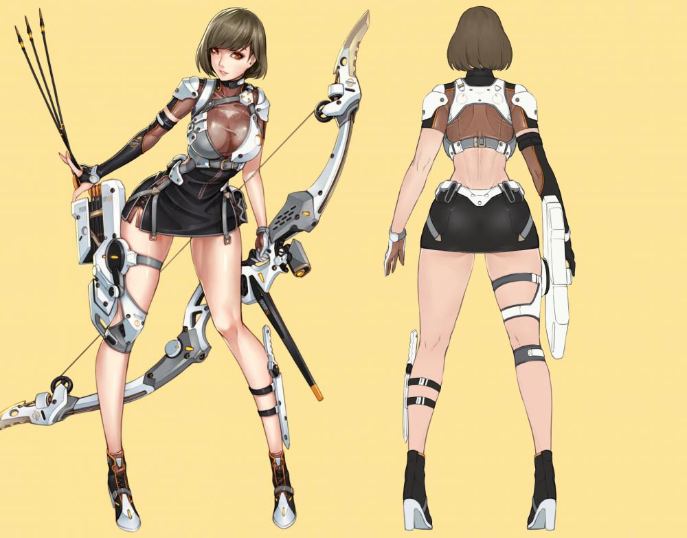 競技場弓箭手機娘3D打印模型