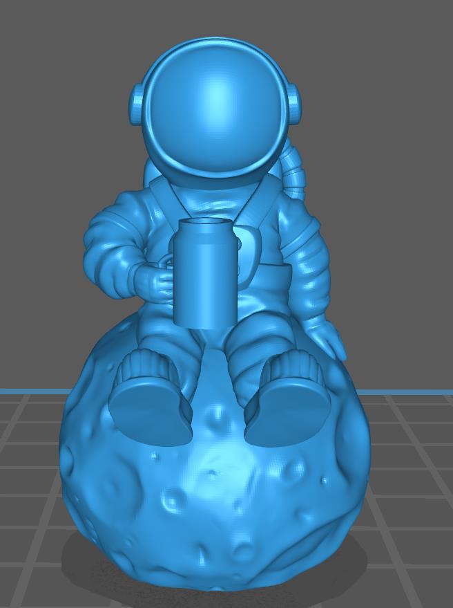 月球宇航員持水杯3D打印模型