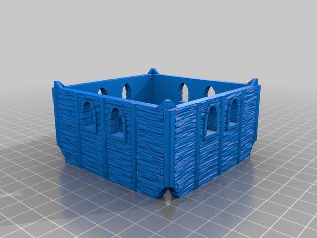 中世紀(jì)城堡教堂帶人物場(chǎng)景3D打印模型