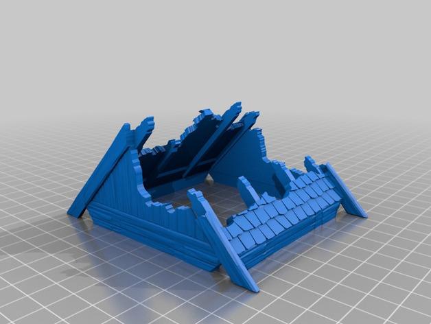 中世紀(jì)城堡教堂帶人物場(chǎng)景3D打印模型