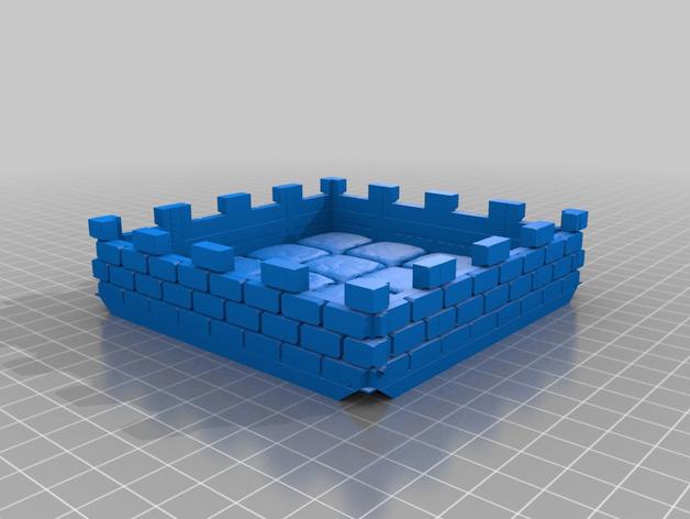 中世紀(jì)城堡教堂帶人物場(chǎng)景3D打印模型