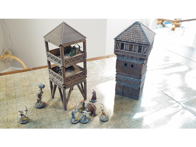 中世紀(jì)城堡教堂帶人物場(chǎng)景3D打印模型